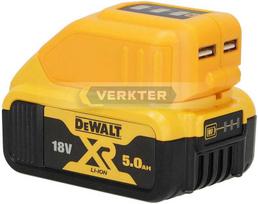akumuliatorius dewalt - Ahlio DCB090, Akumuliatorių adapteris DeWalt 12-18V -> USB (x2) - 1 nuotrauka