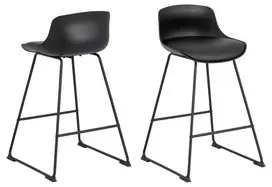 baro kedes pusbario - Baro kėdė Actona Tina 85087, juoda (Black) - 2 nuotrauka