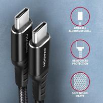 usb type c charging cable - Axagon Data and charging USB 2.0 cable length 2 m. PD 60W, 3A. Black braided. - 3 nuotrauka