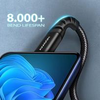 usb type c charging cable - Axagon Data and charging USB 2.0 cable length 2 m. PD 60W, 3A. Black braided. - 4 nuotrauka