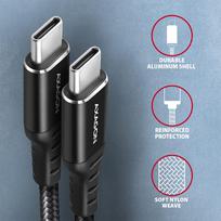 usb type c to usb 2.0 - Axagon Data and charging USB 2.0 cable length 3 m. 3A. PD 60W, 3A. Black braided. - 3 nuotrauka