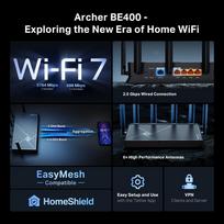 tp link be6500 dual band wi fi 7 - TP-Link Archer BE400 Dual-Band Wi-Fi 7 Juodas (Black) - 4 nuotrauka