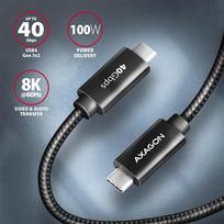 3x2,5 kabelis - Axagon Data and charging USB4 Gen 3x2 cable length 1 m. PD 100W, 5A, 8K Full Ultra HD video - 2 nuotrauka