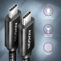 3x2,5 kabelis - Axagon Data and charging USB4 Gen 3x2 cable length 1 m. PD 100W, 5A, 8K Full Ultra HD video - 3 nuotrauka