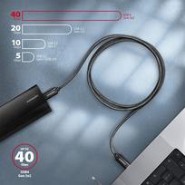3x2,5 kabelis - Axagon Data and charging USB4 Gen 3x2 cable length 1 m. PD 100W, 5A, 8K Full Ultra HD video - 6 nuotrauka