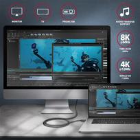 3x2,5 kabelis - Axagon Data and charging USB4 Gen 3x2 cable length 1 m. PD 100W, 5A, 8K Full Ultra HD video - 7 nuotrauka