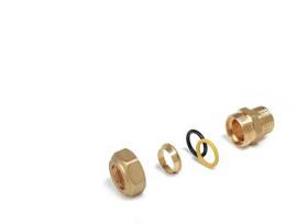 vamzdis 12 mm - Užveržiama jungtis variniams vamzdžiams Giacomini R180M, 12 mm x 1/2", žalvaris - 1 nuotrauka
