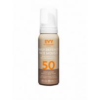 Evy DAILY DEFENCE FACE MOUSSE Putos kasdienei veido apsaugai nuo saulės SPF 50,  75 ml.