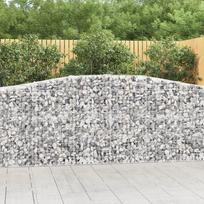 Išlenkti gabiono krepšiai, 4vnt., 400x50x100/120cm, geležis