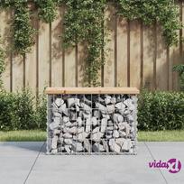 vidaXL Sodo suoliukas, 63x31,5x42cm, pušies masyvas, gabiono dizaino