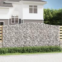 Išlenkti gabiono krepšiai, 4vnt., 400x30x180/200cm, geležis