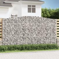 Išlenkti gabiono krepšiai, 5vnt., 400x30x220/240cm, geležis