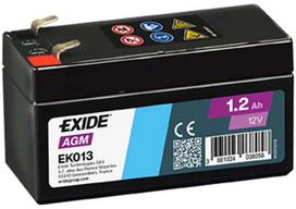 akumuliatorius starteris - Exide EK013 1.2 Ah 18A EN 12V AGM - 1 nuotrauka