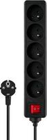 ilgintuva rite - Elmak Power Strip With Anti-Surge Protection 5m Black - 2 nuotrauka