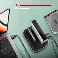 usb c dock - "ADSA-DC" USB 3.2 Gen 1 - 2x SATA 6G 2,5"/3,5", DOCAXAADSA_DC - 4 nuotrauka