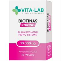 biotinas 10 - VITA-LAB BIOTINAS 10000 µg, 30 tablečių - 2 nuotrauka