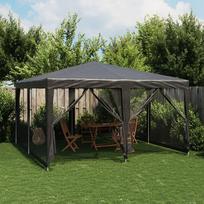 vidaXL Proginė palapinė su 8 sienomis, antracito (Anthracite), 4x4 m