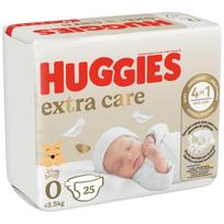 HUGGIES sauskelnės Extra Care 0 dydis, 0-3.5 kg, 25 vnt.