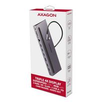 2x 3.5 - Axagon Multiport USB-C 5Gbps TRIPLE 4K DISPLAY hub HMC-4KX3 - 2 nuotrauka