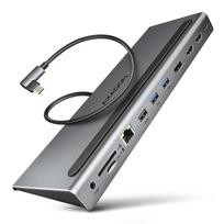 2x 3.5 - Axagon Multiport USB-C 5Gbps TRIPLE 4K DISPLAY hub HMC-4KX3 - 3 nuotrauka