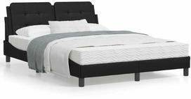 lovos remas, 120x200 cm - vidaXL Lovos rėmas su LED, 120x200 cm, juodas (Black), dirbtinė oda - 1 nuotrauka