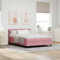 Kbox Spring Lova su Čiužiniu, Rožinė (Pink), 140x200 cm, Aksomas