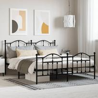 vidaXL Lovos rėmas su galvūgaliu, 160x200 cm, juodas (Black)