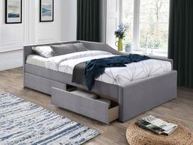 120x200 ciuziniai - Lova Signal Meble Eliot Velvet, 120x200 cm, pilka (Grey) - 2 nuotrauka