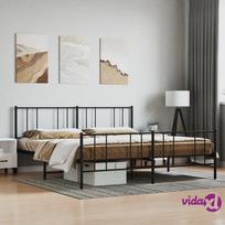 ciuzinio 80x200 - vidaXL Lovos rėmas su galvūgaliu, juodas (Black), 180x200 cm, metalas - 2 nuotrauka