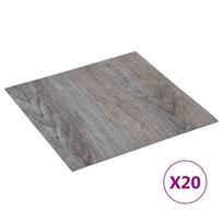 grindu plokstes - vidaXL Grindų plokštės, 20 vnt., rudos (Brown), 1,86 m², PVC, prilimpančios - 1 nuotrauka