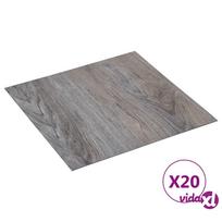 grindu plokstes - vidaXL Grindų plokštės, 20 vnt., rudos (Brown), 1,86 m², PVC, prilimpančios - 2 nuotrauka