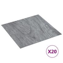 grindu plokstes - vidaXL Grindų plokštės, 20 vnt., pilka (Gray), 1,86 m², PVC, prilimpančios - 1 nuotrauka