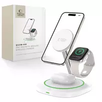 wireless magsafe charger - Tech-Protect 3in1 Magnetic MagSafe Wireless Charger A46 Baltas (White) - 1 nuotrauka