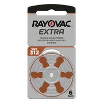 baterijos 312 klausos aparatams - Rayovac Extra 312, 1.4V, 6 vnt. - 3 nuotrauka