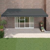 vidaXL Automatinė ištraukiama markizė, antracito (Dark Grey), 5x3 m