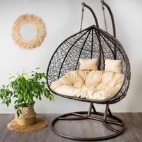 Pakabinamas dvivietis krėslas Patio Marcel, rudas (Wenge)