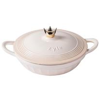 Zyle Apvalus emaliuotas ketaus puodas ZY14KI Ø29 cm, baltas (White), 3,2 l