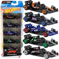 formule 1 modeliukai - HOT WHEELS F1 lenktynių automobilių rinkinys 5vnt., JGF58 - 1 nuotrauka