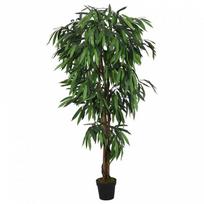 dirbtiniai lapai - vidaXL Dirbtinis mango medis, 180 cm, žalios spalvos (Green) - 2 nuotrauka