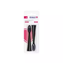 b.well - B.WELL MED-870 dantų šepetėlio galvutės, juoda (Black), 2 vnt. - 2 nuotrauka
