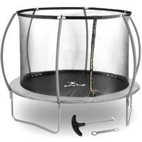 batutas 305 - Gymrex Sodo batutas 305 cm, su tinkleliu ir spyruokliniu dangteliu, Juodas (Black) ir Pilkas (Gray) - 1 nuotrauka