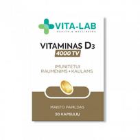 VITA-LAB VITAMINAS D3 4000 TV, 30 kapsulių