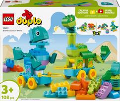 LEGO DUPLO Town Dinozaurai ant ratukų „trys viename“ 10451