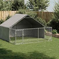 vidaXL Lauko voljeras šunims su aptvaru, 3x3x1,9m, plienas