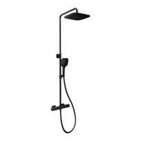 termostatiniai duso maisytuvai juodi - Dušo sistema su termostatiniu maišytuvu Ravak 10° Free TD F 091.20, juoda (Black) - 1 nuotrauka