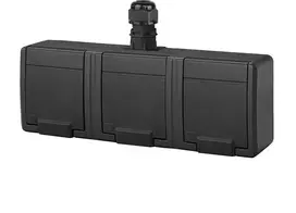 Trivietis kištukinis lizdas ELEKTRO-PLAST AQUANT, antracito (Anthracite)