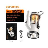 turistinis sviestuvas - Superfire M61 Kempingo Šviestuvas su Prožektoriumi USB-C - 2 nuotrauka
