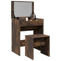 vidaXL Kosmetinis staliukas ir taburetė, dūminio ąžuolo (Smoky Oak), 60x40x113,5cm