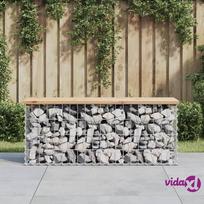 vidaXL Sodo suoliukas, 103x31,5x42cm, pušies masyvas, gabiono dizaino