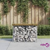 vidaXL Sodo suoliukas, 63x31,5x42cm, pušis, gabiono dizaino